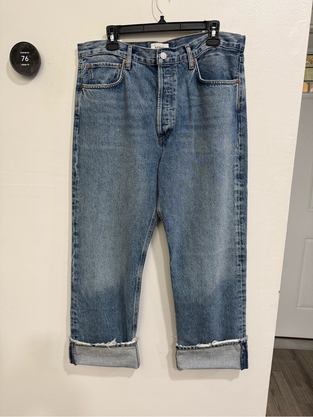 NWT AGOLDE Fran Low Slung Loose Straight Leg‎ Jeans Sz 30 in REIGN